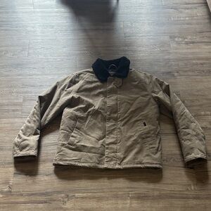 RVCA Men's Tan Field Jacket with Black Collar